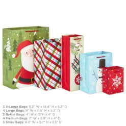 Hallmark Assorted Sizes And Designs 18-Pack Christmas Gift Bags -Hallmark Decoration Store 18 Assorted Sizes and Designs Christmas Gift Bags 5XGB1409 03