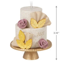 Hallmark A Sweet Beginning 2023 Porcelain Ornament -Hallmark Decoration Store 2023 Wedding Cake Keepsake Ornament 1999QHX3067 03