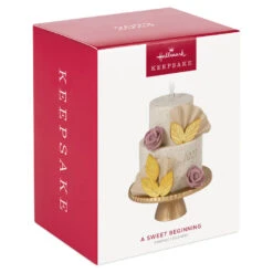Hallmark A Sweet Beginning 2023 Porcelain Ornament -Hallmark Decoration Store 2023 Wedding Cake Keepsake Ornament 1999QHX3067 04