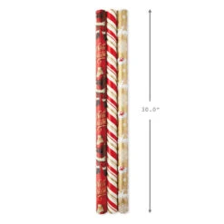 Hallmark Red And Gold 3-Pack Reversible Christmas Wrapping Paper, 120 Sq. Ft. -Hallmark Decoration Store 3Pack Red and Gold Reversible Christmas Wrapping Paper 5JXW1029 03