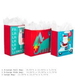 Hallmark 13" And 15.5" Assorted Kids 3-Pack Christmas Gift Bags With Tissue Paper -Hallmark Decoration Store Assorted L and XL Kids Christmas Gift Bags 5XGB4896 03