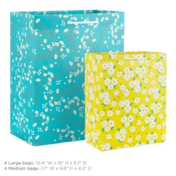 Hallmark Assorted Floral And Solid 8-Pack Medium And Large Gift Bags 9 Hallmark Assorted Floral And Solid 8-Pack Medium And Large Gift Bags -Hallmark Decoration Store Assorted Medium and Large Floral Solid Gift Bags 5EGB6639 03