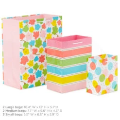 Hallmark Assorted Pastel Designs 8-Pack Small, Medium And Large Gift Bags -Hallmark Decoration Store Assorted Small Large Pastel Designs Gift Bags 5EGB6640 03