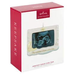 Hallmark Sweetest Dream Come True 2023 Porcelain Photo Frame Ornament -Hallmark Decoration Store Baby Sonogram Picture Frame Keepsake Ornament 1999QHX3117 04