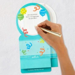 Hallmark All The Happiness Snow Globe Musical 3D Birthday Card With Motion -Hallmark Decoration Store Balloons Snow Globe Musical Motion 3DBirthday Card 1299WDR1212 06