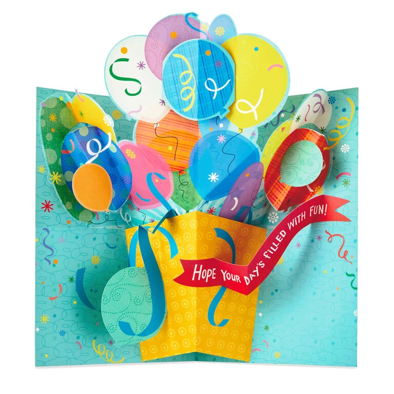 Hallmark 16" Fun Balloons Pop-Up Jumbo Birthday Card 4 Hallmark 16" Fun Balloons Pop-Up Jumbo Birthday Card - Image 2
