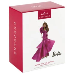 Hallmark Barbie™ Pink Collection™ 2023 Porcelain And Fabric Ornament -Hallmark Decoration Store Barbie in Hot Pink Dress Keepsake Ornament 4999QXI7007 04