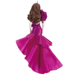 Hallmark Barbie™ Pink Collection™ 2023 Porcelain And Fabric Ornament -Hallmark Decoration Store Barbie in Hot Pink Dress Keepsake Ornament 4999QXI7007 06