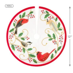 Hallmark Mini The Beauty Of Birds Christmas Tree Topper And Tree Skirt, Set Of 2 -Hallmark Decoration Store Beauty of Birds Mini Keepsake Tree Skirt and Topper 2599QSB6239 04