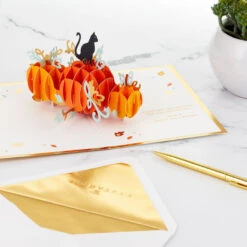 Hallmark Fun And Frightful 3D Pop-Up Halloween Card 19 Hallmark Fun And Frightful 3D Pop-Up Halloween Card -Hallmark Decoration Store Black Cat on Pumpkins 3D PopUp Halloween Card 1299IEH1003 08