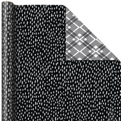 Hallmark Black And White Prints 3-Pack Reversible Wrapping Paper, 75 Sq. Ft. Total -Hallmark Decoration Store Black and White Prints 3Pack Reversible Gift Wrap 5EWR6401 04