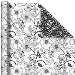 Hallmark Black And White Prints 3-Pack Reversible Wrapping Paper, 75 Sq. Ft. Total -Hallmark Decoration Store Black and White Prints 3Pack Reversible Gift Wrap 5EWR6401 05