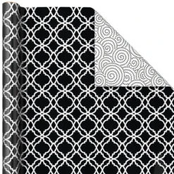 Hallmark Black And White Prints 3-Pack Reversible Wrapping Paper, 75 Sq. Ft. Total -Hallmark Decoration Store Black and White Prints 3Pack Reversible Gift Wrap 5EWR6401 06
