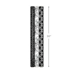 Hallmark Black And White Prints 3-Pack Reversible Wrapping Paper, 75 Sq. Ft. Total -Hallmark Decoration Store Black and White Prints 3Pack Reversible Gift Wrap 5EWR6401 07