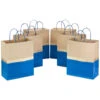 Hallmark 13" Blue And Kraft Paper 6-Pack Gift Bag 2 Hallmark 13" Blue And Kraft Paper 6-Pack Gift Bag -Hallmark Decoration Store Blue and Kraft Paper 6Pack Large Gift Bags 5EGB6399 01