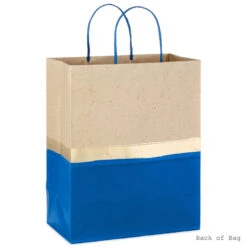 Hallmark 13" Blue And Kraft Paper 6-Pack Gift Bag -Hallmark Decoration Store Blue and Kraft Paper 6Pack Large Gift Bags 5EGB6399 04