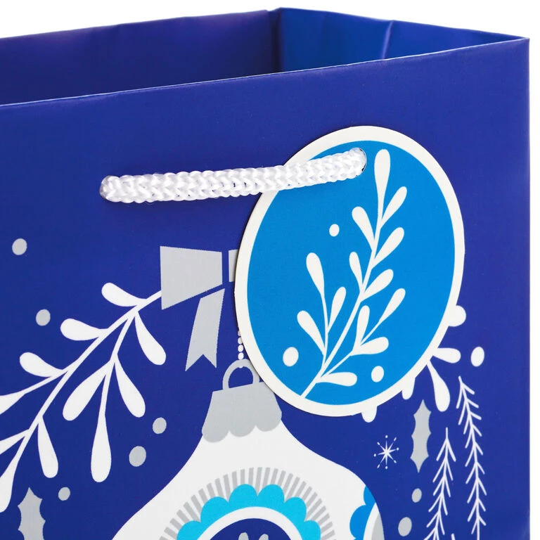Hallmark Blue And Silver 8-Pack Holiday Gift Bags, Assorted Sizes And Designs 8 Hallmark Blue And Silver 8-Pack Holiday Gift Bags, Assorted Sizes And Designs - Image 6