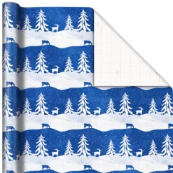 Hallmark Blue And White 3-Pack Holiday Wrapping Paper Assortment, 120 Sq. Ft. -Hallmark Decoration Store Blue and White Holiday Wrapping Paper Assortment 5JXW1256 03