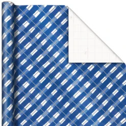 Hallmark Blue And White 3-Pack Holiday Wrapping Paper Assortment, 120 Sq. Ft. -Hallmark Decoration Store Blue and White Holiday Wrapping Paper Assortment 5JXW1256 04