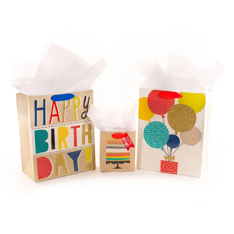 Hallmark Bold Birthday 3-Pack Assorted Gift Bags With Tissue 3 Hallmark Bold Birthday 3-Pack Assorted Gift Bags With Tissue