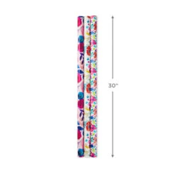 Hallmark Bright Florals 3-Pack Reversible Wrapping Paper, 120 Sq. Ft. Total 11 Hallmark Bright Florals 3-Pack Reversible Wrapping Paper, 120 Sq. Ft. Total -Hallmark Decoration Store Bright Flowers 3Pack Reversible Wrapping Paper 5EWR2433 03