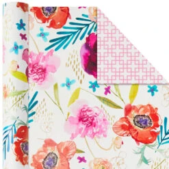 Hallmark Bright Florals 3-Pack Reversible Wrapping Paper, 120 Sq. Ft. Total 13 Hallmark Bright Florals 3-Pack Reversible Wrapping Paper, 120 Sq. Ft. Total -Hallmark Decoration Store Bright Flowers 3Pack Reversible Wrapping Paper 5EWR2433 05