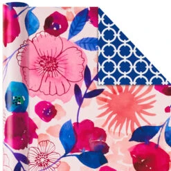 Hallmark Bright Florals 3-Pack Reversible Wrapping Paper, 120 Sq. Ft. Total 14 Hallmark Bright Florals 3-Pack Reversible Wrapping Paper, 120 Sq. Ft. Total -Hallmark Decoration Store Bright Flowers 3Pack Reversible Wrapping Paper 5EWR2433 06