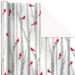Hallmark Winter Wonder 3-Pack Christmas Wrapping Paper Assortment, 120 Sq. Ft. -Hallmark Decoration Store Cardinals Snowflakes and Village Gift Wrap Pack 5JXW1075 05