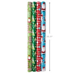 Hallmark Christmas Cheer 4-Pack Reversible Wrapping Paper Assortment, 150 Sq. Ft. 11 Hallmark Christmas Cheer 4-Pack Reversible Wrapping Paper Assortment, 150 Sq. Ft. -Hallmark Decoration Store Christmas Cheer Assortment Reversible Wrapping Paper 5JXW1736 03