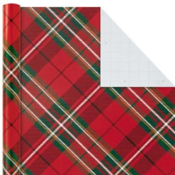 Hallmark Classic Plaids 4-Pack Wrapping Paper Assortment, 120 Sq. Ft. -Hallmark Decoration Store Classic Plaids Christmas Wrapping Paper Assortment 5JXW1040 03