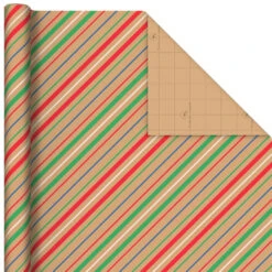 Hallmark Colorful Christmas 4-Pack Kraft Wrapping Paper Assortment, 88 Sq. Ft. -Hallmark Decoration Store Colorful Christmas Assortment Kraft Wrapping Paper 5JXW1212 05