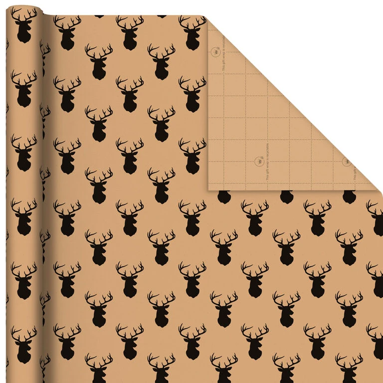 Hallmark Colorful Christmas 4-Pack Kraft Wrapping Paper Assortment, 88 Sq. Ft. - Image 6