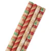 Hallmark Classic Christmas 4-Pack Kraft Wrapping Paper Assortment, 88 Sq. Ft. -Hallmark Decoration Store Colorful Kraft Assortment Christmas Wrapping Paper 5JXW1038 01