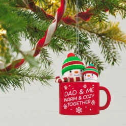 Hallmark Dad & Me Hot Cocoa Mug 2023 Ornament 9 Hallmark Dad & Me Hot Cocoa Mug 2023 Ornament -Hallmark Decoration Store Dad Me Snowmen in Mug Keepsake Ornament 1599QGO2579 02