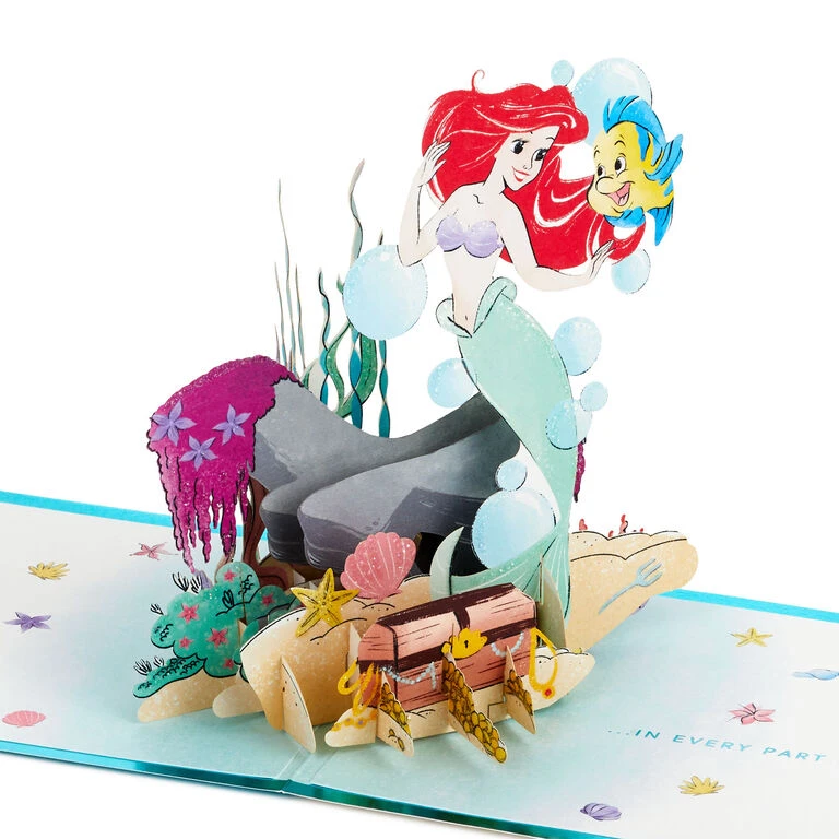 Hallmark Disney The Little Mermaid Wishing You Happiness 3D Pop-Up Card 3 Hallmark Disney The Little Mermaid Wishing You Happiness 3D Pop-Up Card
