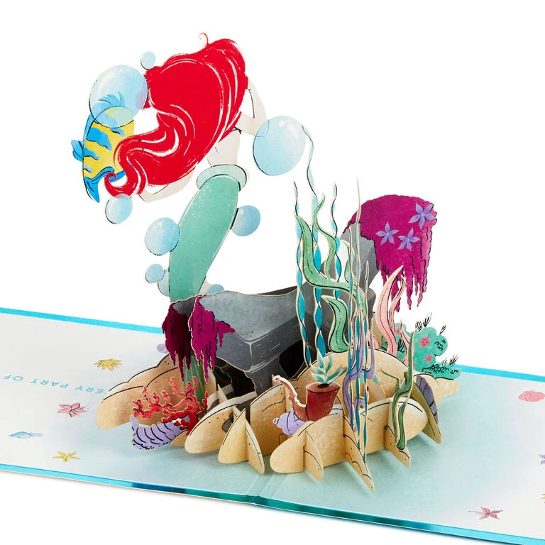 Hallmark Disney The Little Mermaid Wishing You Happiness 3D Pop-Up Card 6 Hallmark Disney The Little Mermaid Wishing You Happiness 3D Pop-Up Card - Image 4