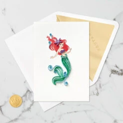 Hallmark Disney The Little Mermaid Ariel Happy Wish Quilled Paper Handmade Card 14 Hallmark Disney The Little Mermaid Ariel Happy Wish Quilled Paper Handmade Card -Hallmark Decoration Store Disney The Little Mermaid Ariel Quilled Paper Card 1299LAD2858 05