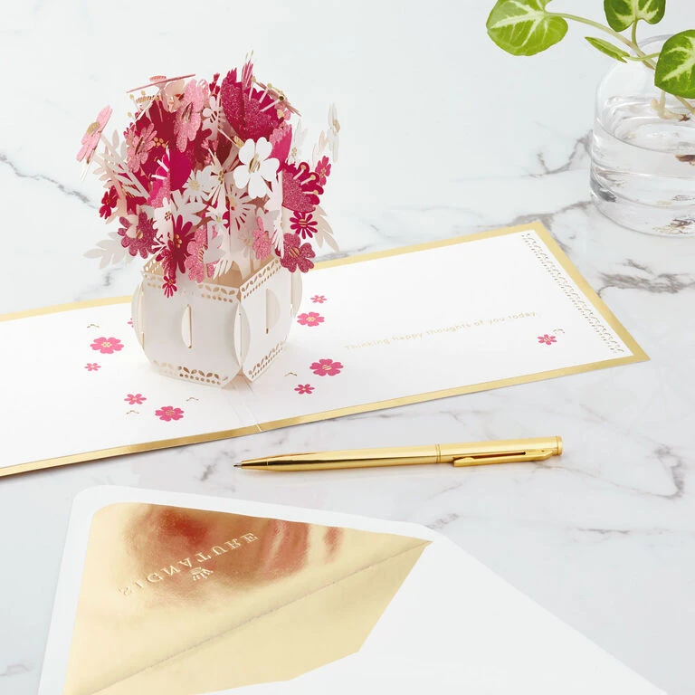 Hallmark Happy Thoughts Flower Bouquet 3D Pop-Up Thinking Of You Card 10 Hallmark Happy Thoughts Flower Bouquet 3D Pop-Up Thinking Of You Card - Image 8