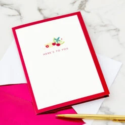 Hallmark Here's To You Cocktail Toast 3D Pop-Up Card -Hallmark Decoration Store Fruit Cocktail Drinks Celebration 3D PopUp Card for Her 1299LAD2897 07