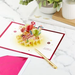 Hallmark Here's To You Cocktail Toast 3D Pop-Up Card -Hallmark Decoration Store Fruit Cocktail Drinks Celebration 3D PopUp Card for Her 1299LAD2897 08