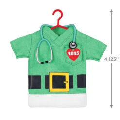 Hallmark The Gift Of Caring 2023 Fabric Ornament 10 Hallmark The Gift Of Caring 2023 Fabric Ornament -Hallmark Decoration Store Green Scrubs Shirt Keepsake Ornament 1399QGO2897 03