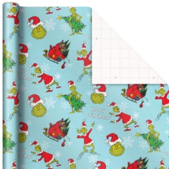 Hallmark Dr. Seuss™ Grinch 3-Pack Christmas Wrapping Paper Assortment, 105 Sq. Ft. -Hallmark Decoration Store Grinch 3Pack Christmas Wrapping Paper 5JXW1211 07