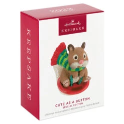 Hallmark Cute As A Button Special Edition Ornament 11 Hallmark Cute As A Button Special Edition Ornament -Hallmark Decoration Store Hamster on Button Sled Keepsake Ornament 1599QXE3317 04
