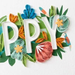 Hallmark Floral Happy Quilled Paper Handmade Birthday Card -Hallmark Decoration Store Happy and Flowers Quilled Paper Birthday Card for Her 1299LAD2728 04