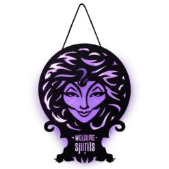 Hallmark Disney The Haunted Mansion Madam Leota Lighted Hanging Sign, 11x16 -Hallmark Decoration Store Haunted Mansion Madame Leota Metal Sign With Light 1HGN1503 04
