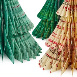 Hallmark Honeycomb Trees 3D Pop-Up Christmas Decorations, Set Of 3 8 Hallmark Honeycomb Trees 3D Pop-Up Christmas Decorations, Set Of 3 -Hallmark Decoration Store Honeycomb Trees 3D PopUp Christmas Decorations Set 1999XPJ8046 03