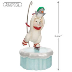Hallmark Skating Snowball And Tuxedo Ornament With Motion -Hallmark Decoration Store Ice Skating Polar Bear and Penguin Keepsake Ornament 3499QGO2677 03