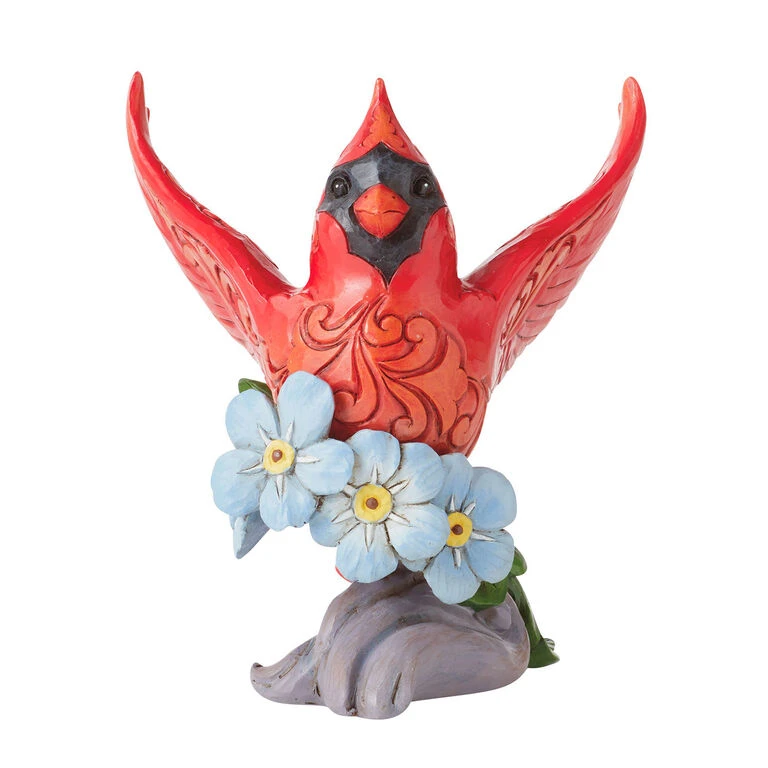 Enesco Jim Shore Caring Cardinal Forget-Me-Not Figurine, 4.8" 3 Enesco Jim Shore Caring Cardinal Forget-Me-Not Figurine, 4.8"