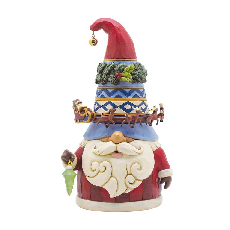 Enesco Jim Shore Gnome With Rotating Santa Sleigh Hat Figurine, 8.85" 3 Enesco Jim Shore Gnome With Rotating Santa Sleigh Hat Figurine, 8.85"