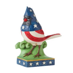 Enesco Jim Shore Patriotic Cardinal Figurine, 5"